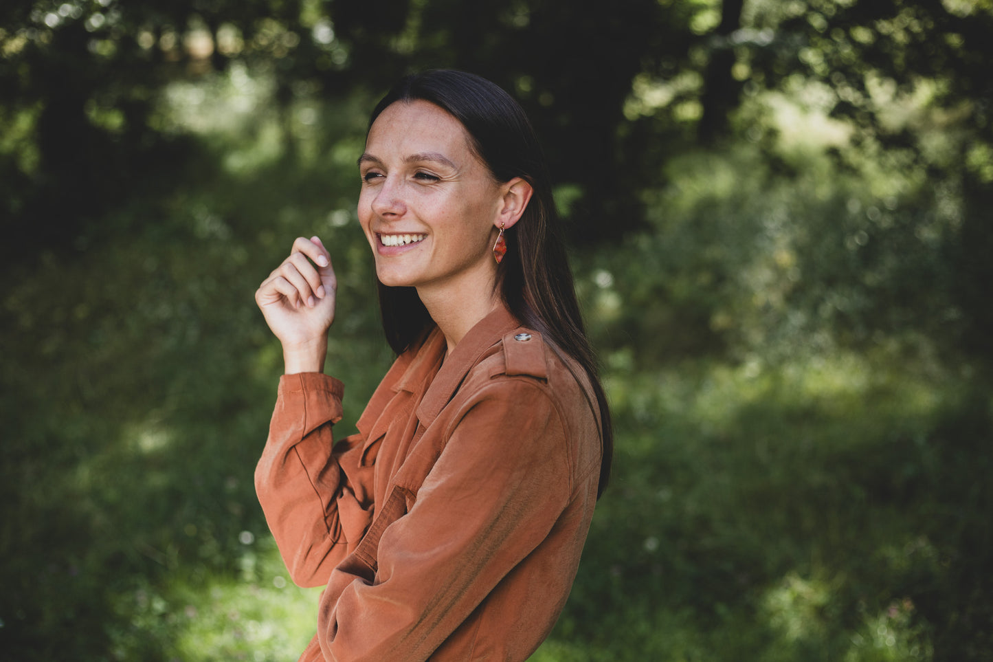 Boucles d'oreilles Brique Rouge | Diamant