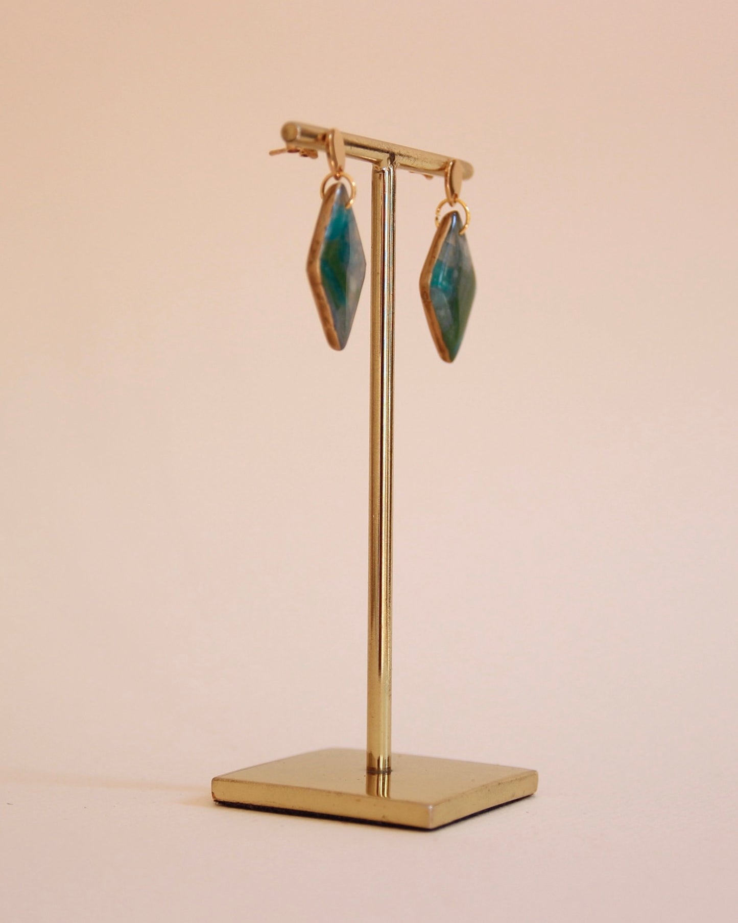 Boucles d'oreilles Terre & Mer | Petit losange