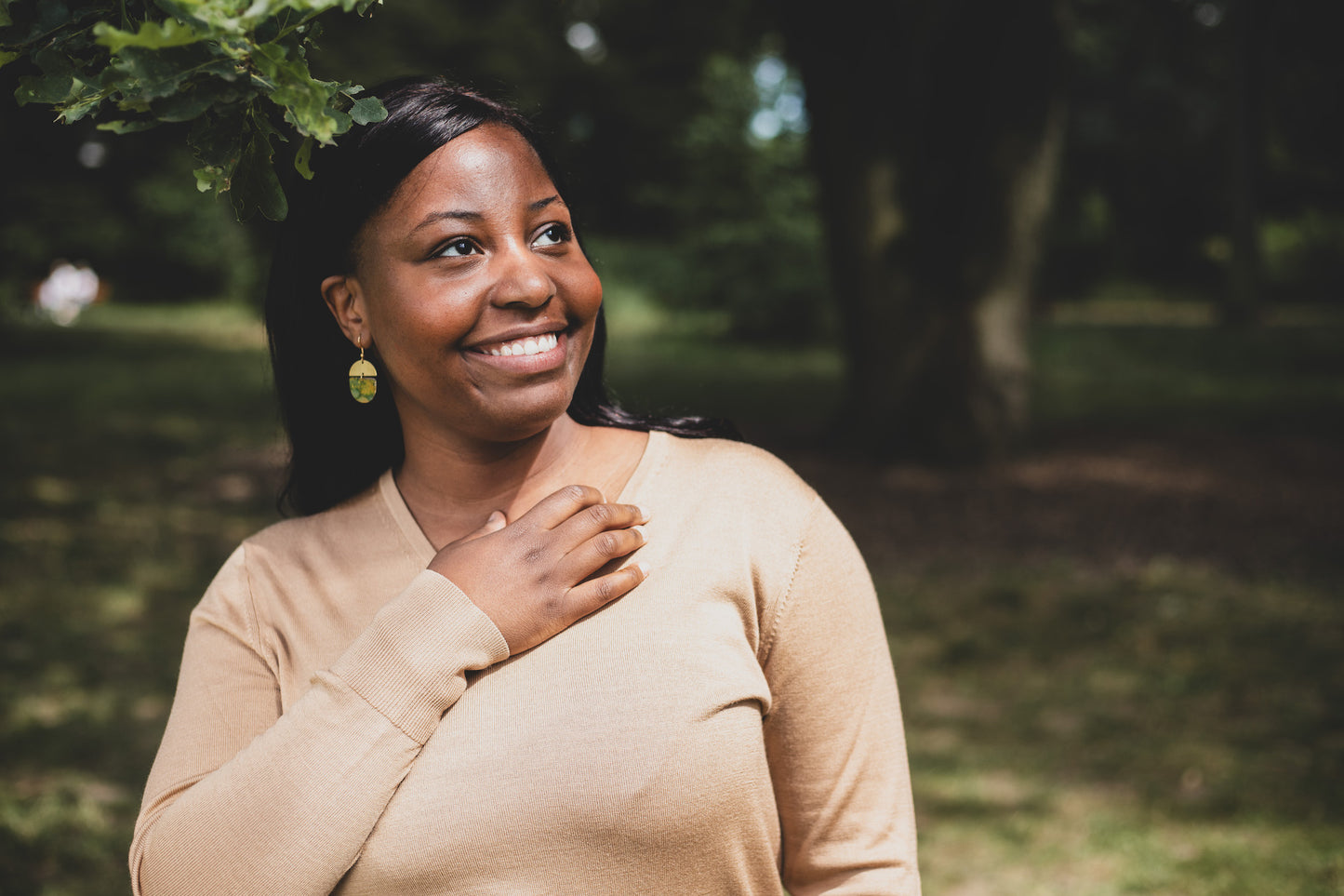 Boucles d'oreilles Champ de colza | Demi-lune - Plaqué Or