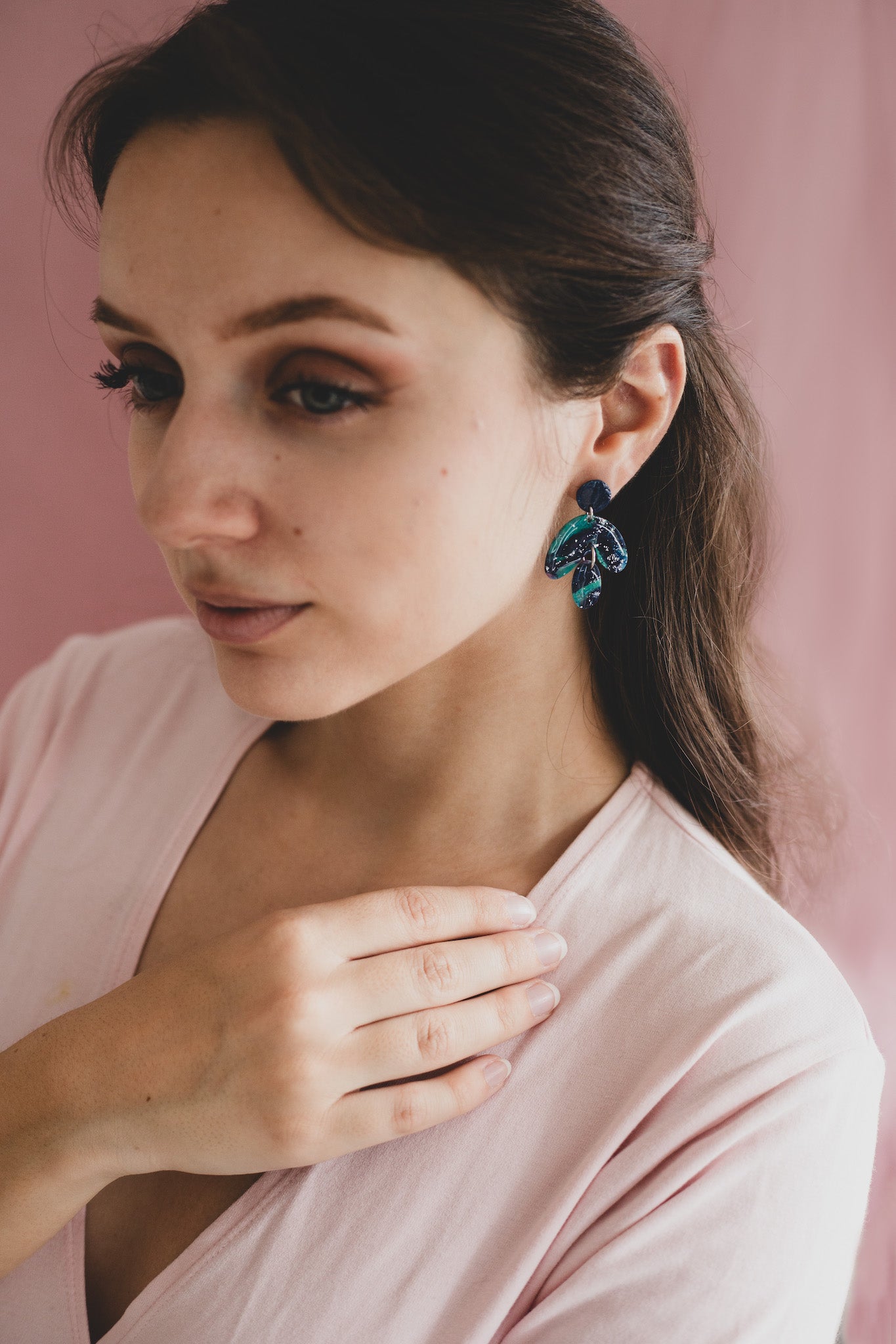 Boucles d'oreilles Aurore boréale | Feuille de chêne