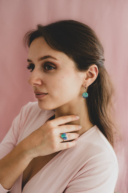 Boucles d'oreilles Colibri Argenté | Petit Hexagone