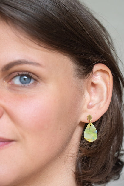 Boucles d'oreilles Prairie verte | Goutte d'eau