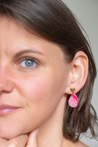 Boucles d'oreilles Cerisiers en fleurs | Goutte d'eau