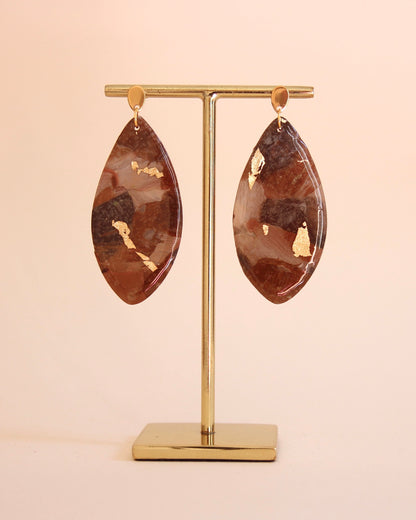 Boucles d'oreilles Léopard | Grand pétale