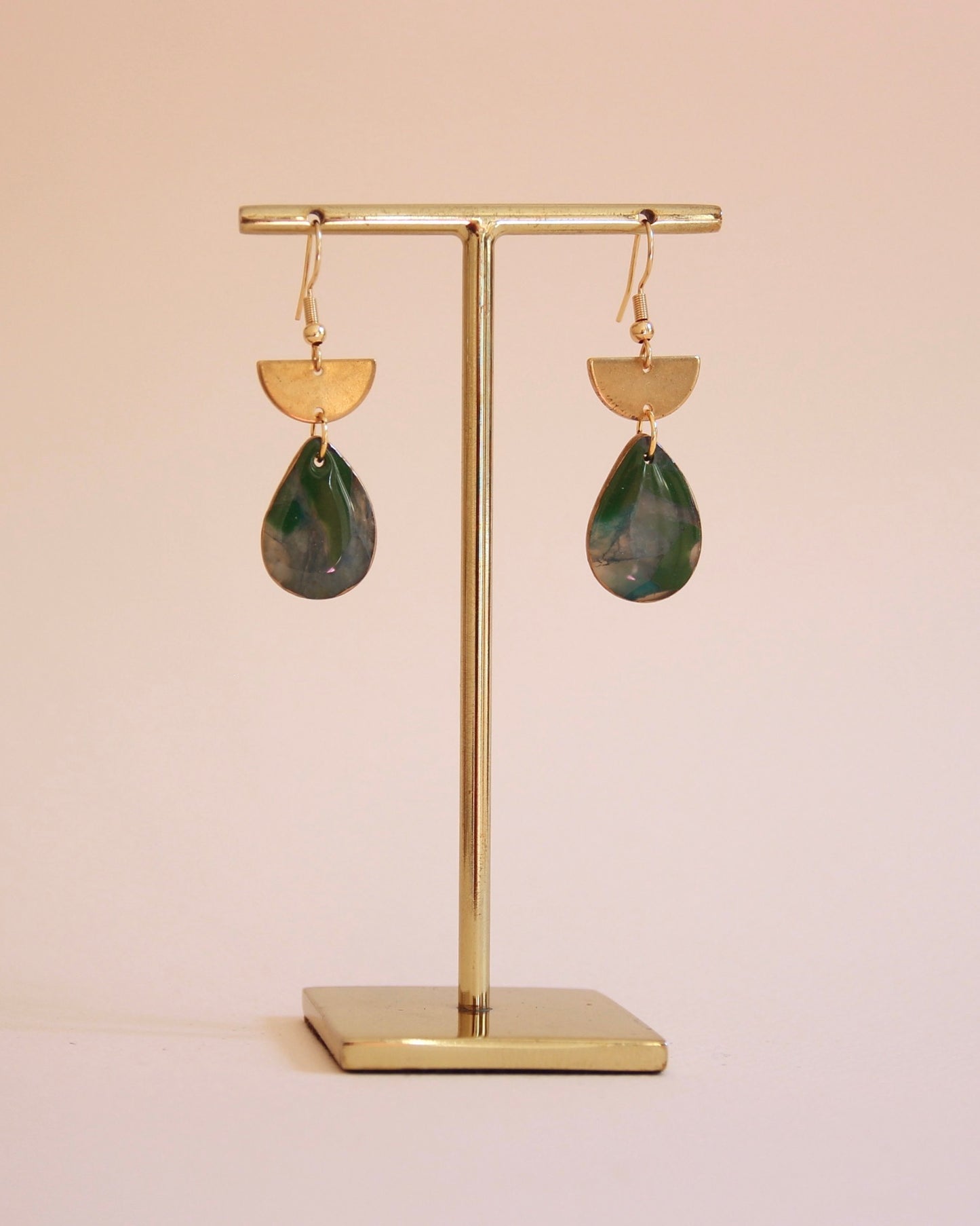 Boucles d'oreilles Terre & Mer | Goutte d'eau & Demi-Lune