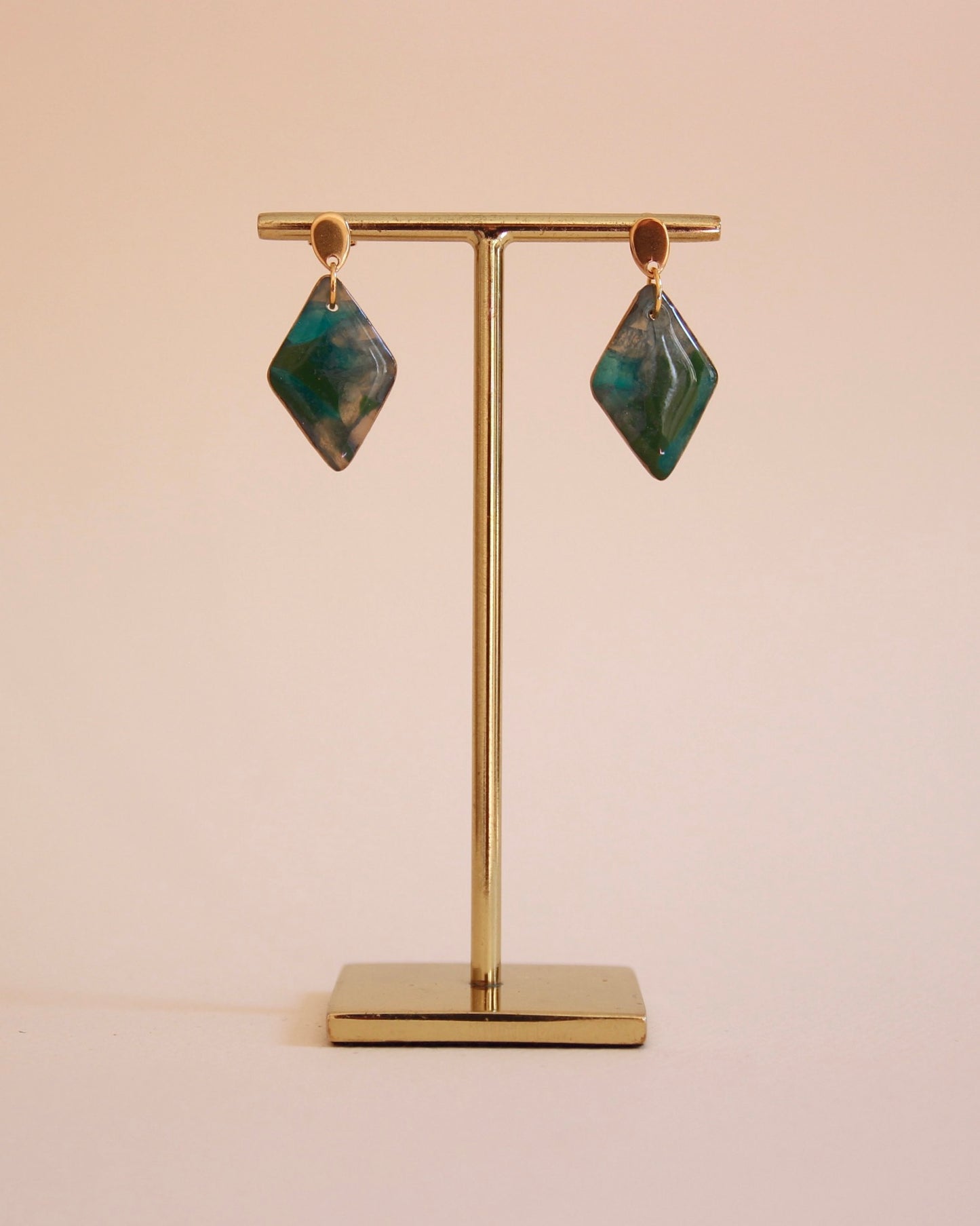 Boucles d'oreilles Terre & Mer | Petit losange