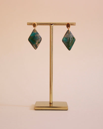 Boucles d'oreilles Terre & Mer | Petit losange