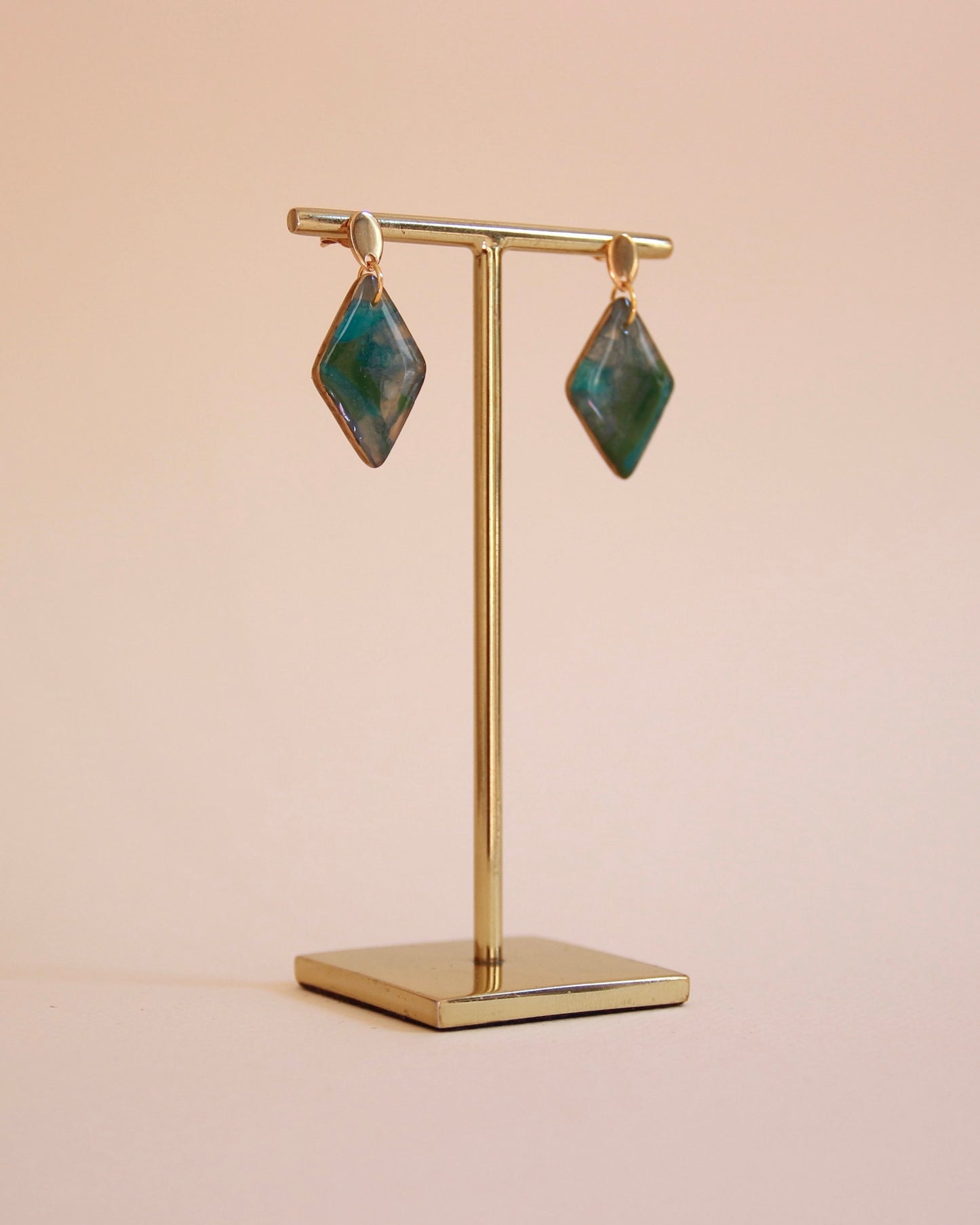 Boucles d'oreilles Terre & Mer | Petit losange