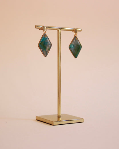 Boucles d'oreilles Terre & Mer | Petit losange