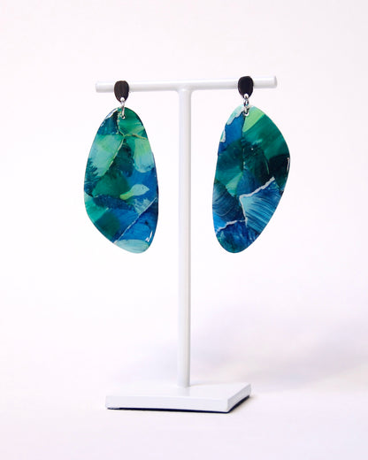 Boucles d'oreilles Ile paradisiaque | Galet allongé