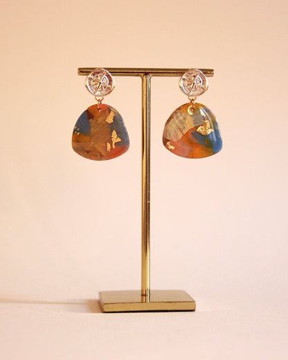 Boucles d'oreilles Paradis sur Terre | Galet & Boussole - Plaqué or