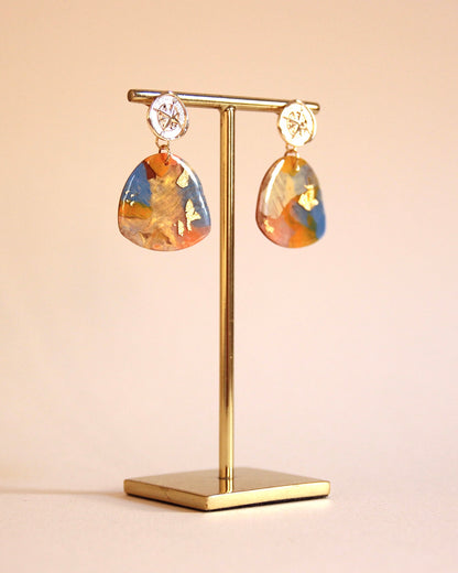 Boucles d'oreilles Paradis sur Terre | Galet & Boussole - Plaqué or