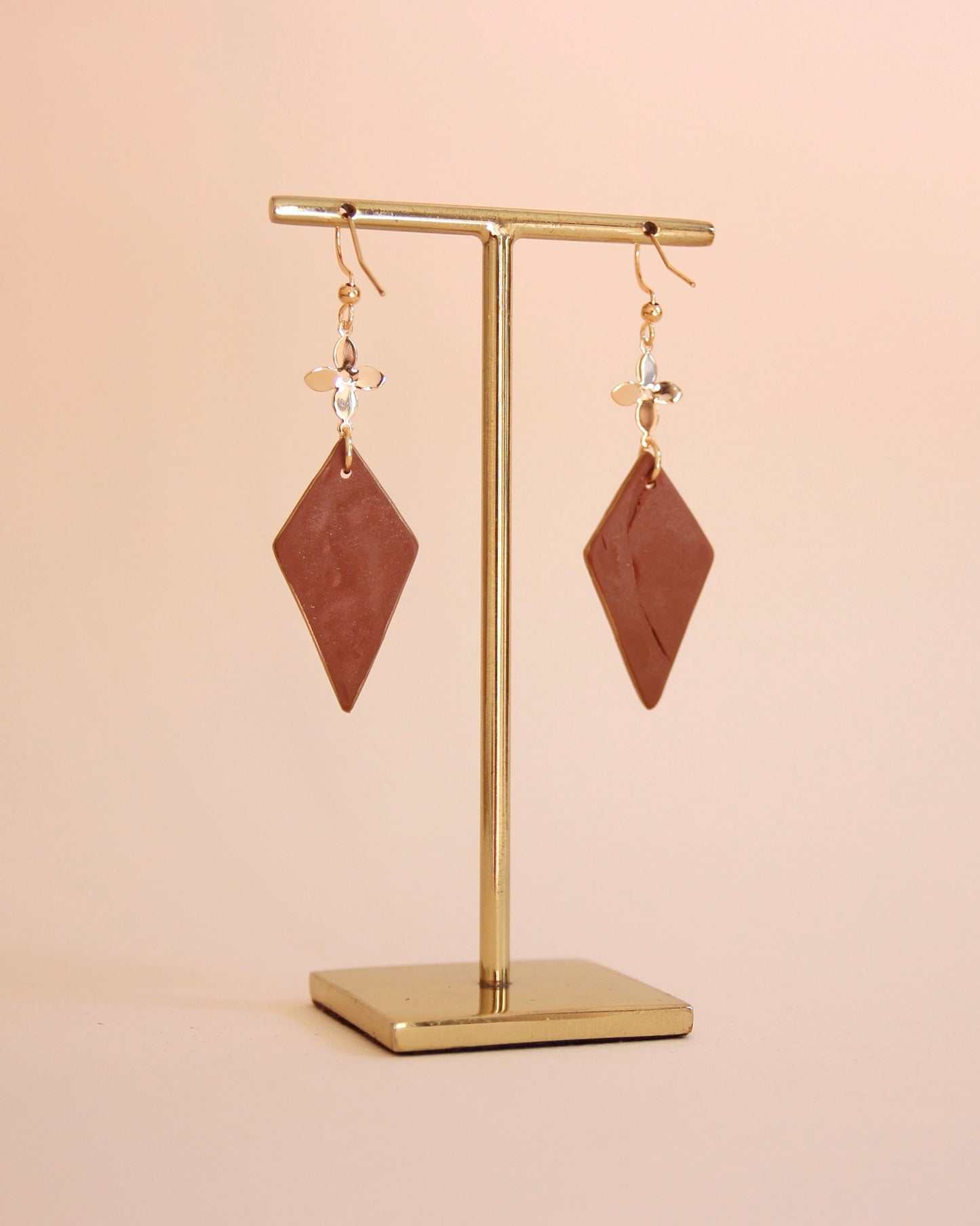 Boucles d'oreilles Léopard | Diamant en fleur - Plaqué or