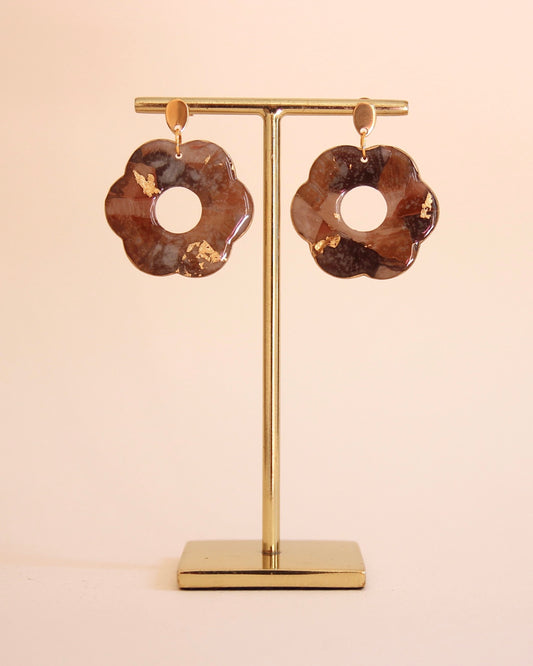 Boucles d'oreilles Léopard | Fleur ronde