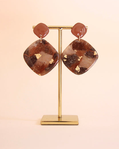 Boucles d'oreilles Léopard | Grand carré