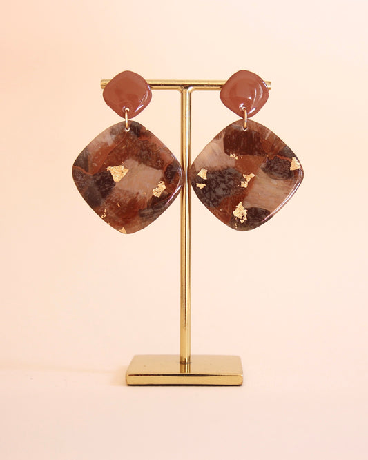 Boucles d'oreilles Léopard | Grand carré