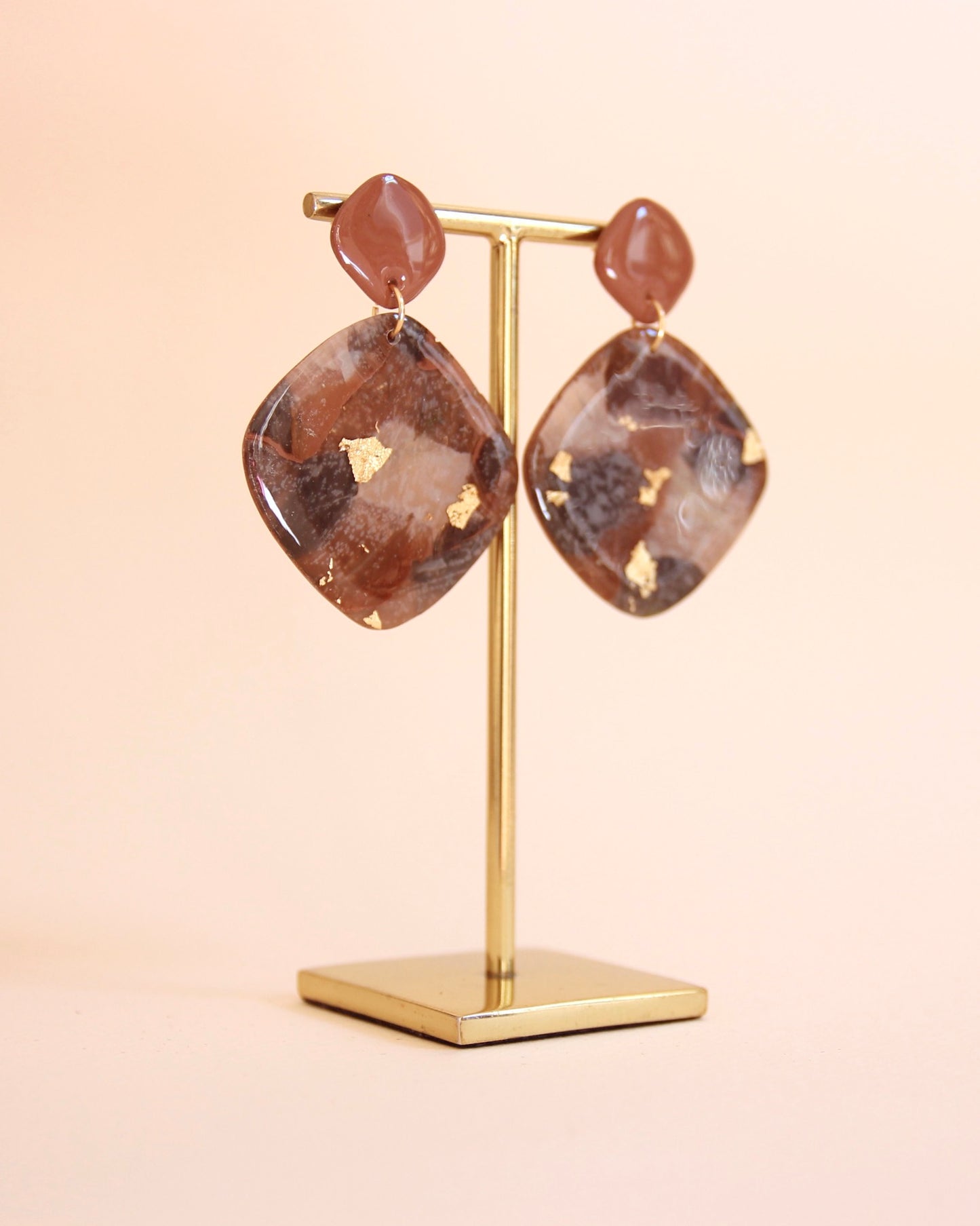 Boucles d'oreilles Léopard | Grand carré