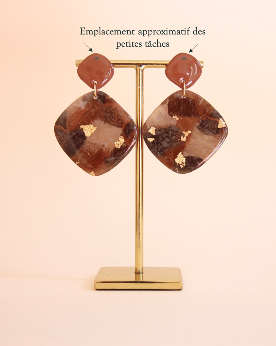 Boucles d'oreilles Léopard | Grand carré