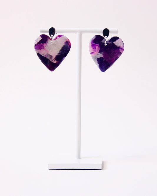 Boucles d'oreilles Lilas Pourpre | Grand Coeur