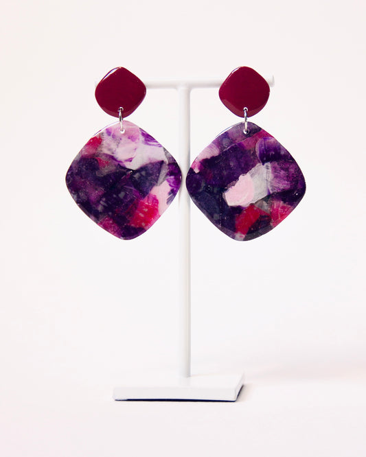 Boucles d'oreilles Lilas Pourpre | Grand Carré