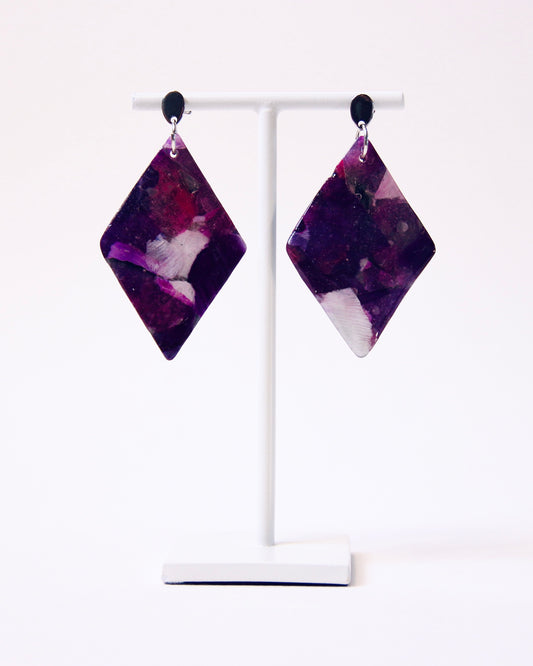 Boucles d'oreilles Lilas Pourpre | Losange