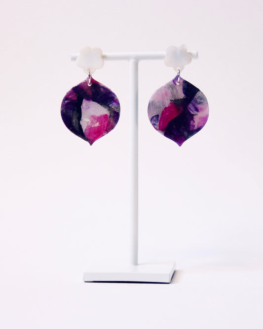 Boucles d'oreilles Lilas Pourpre | Noisette & Fleur nacrée