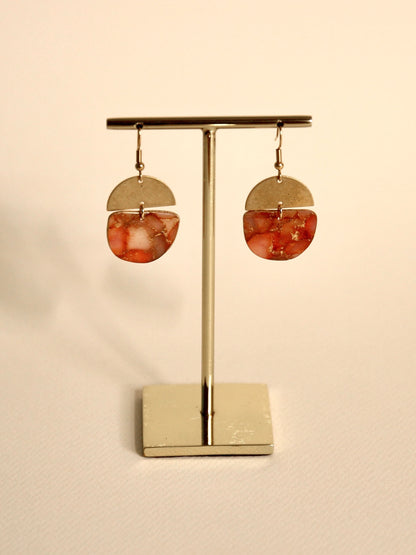 Boucles d'oreilles Brique Rouge | Demi-lune