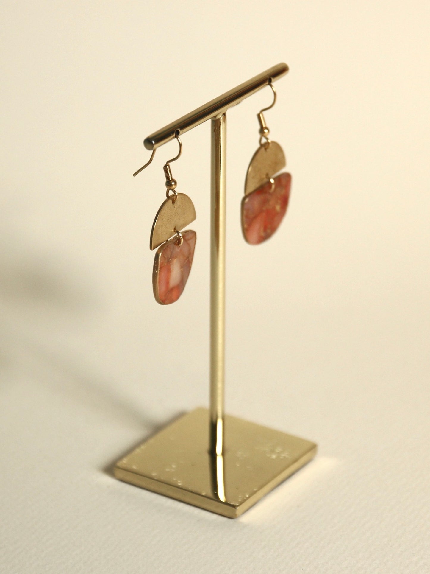 Boucles d'oreilles Brique Rouge | Demi-lune