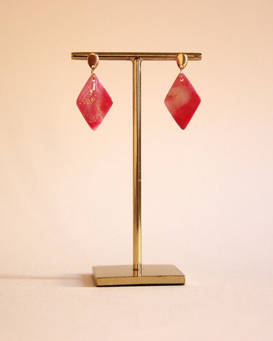 Boucles d'oreilles Cerisiers en fleurs | Petit losange