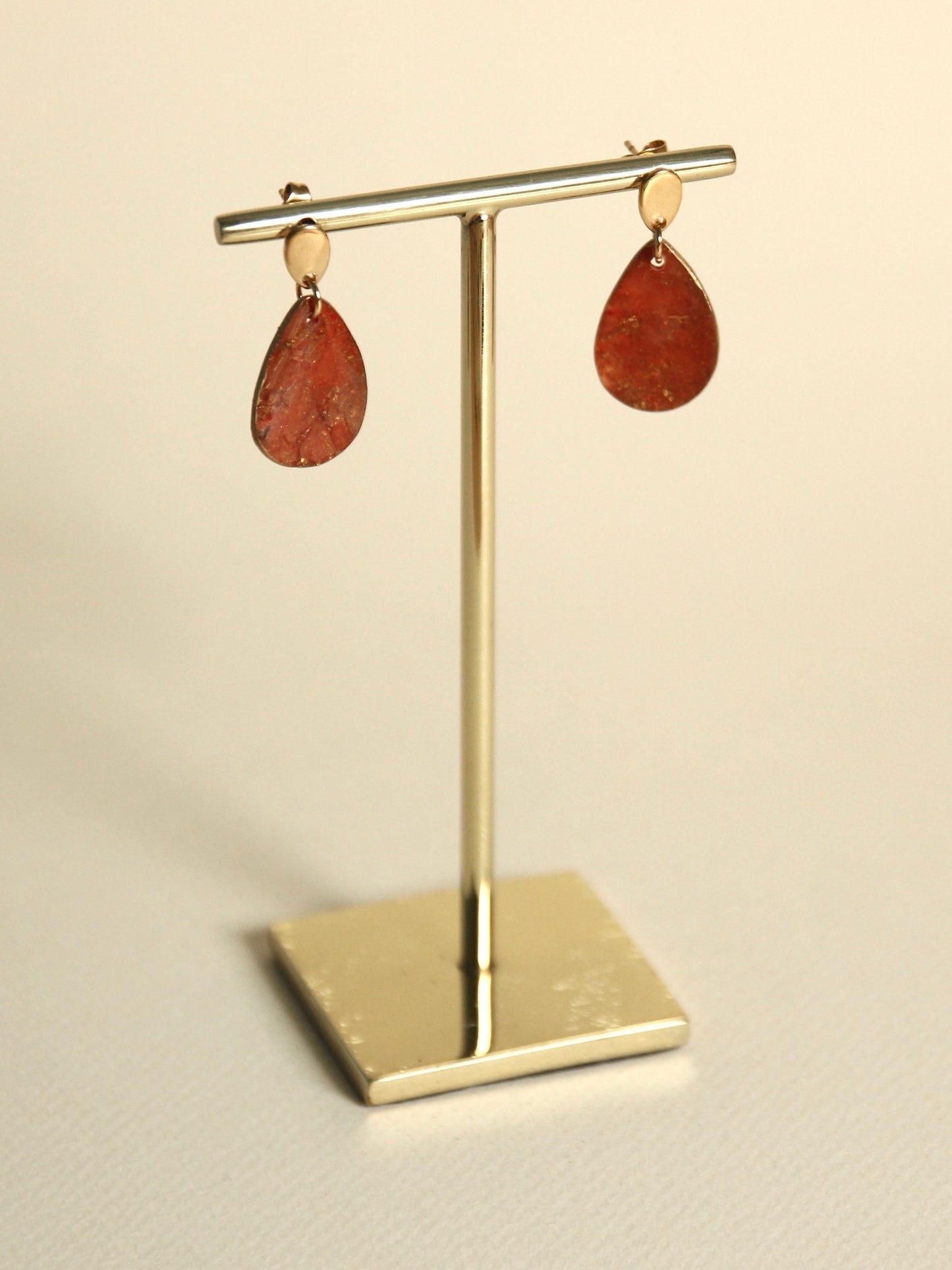 Boucles d'oreilles Terre rouge | Goutte d'eau