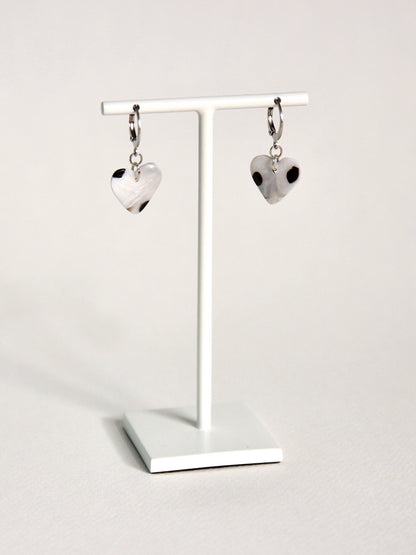 Boucles d'oreilles Dalmatien | Coeur