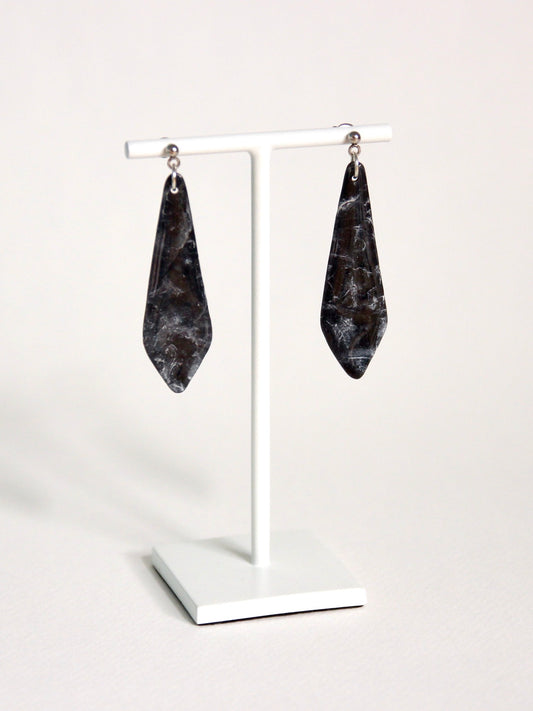 Boucles d'oreilles Marbre Noir | Comète